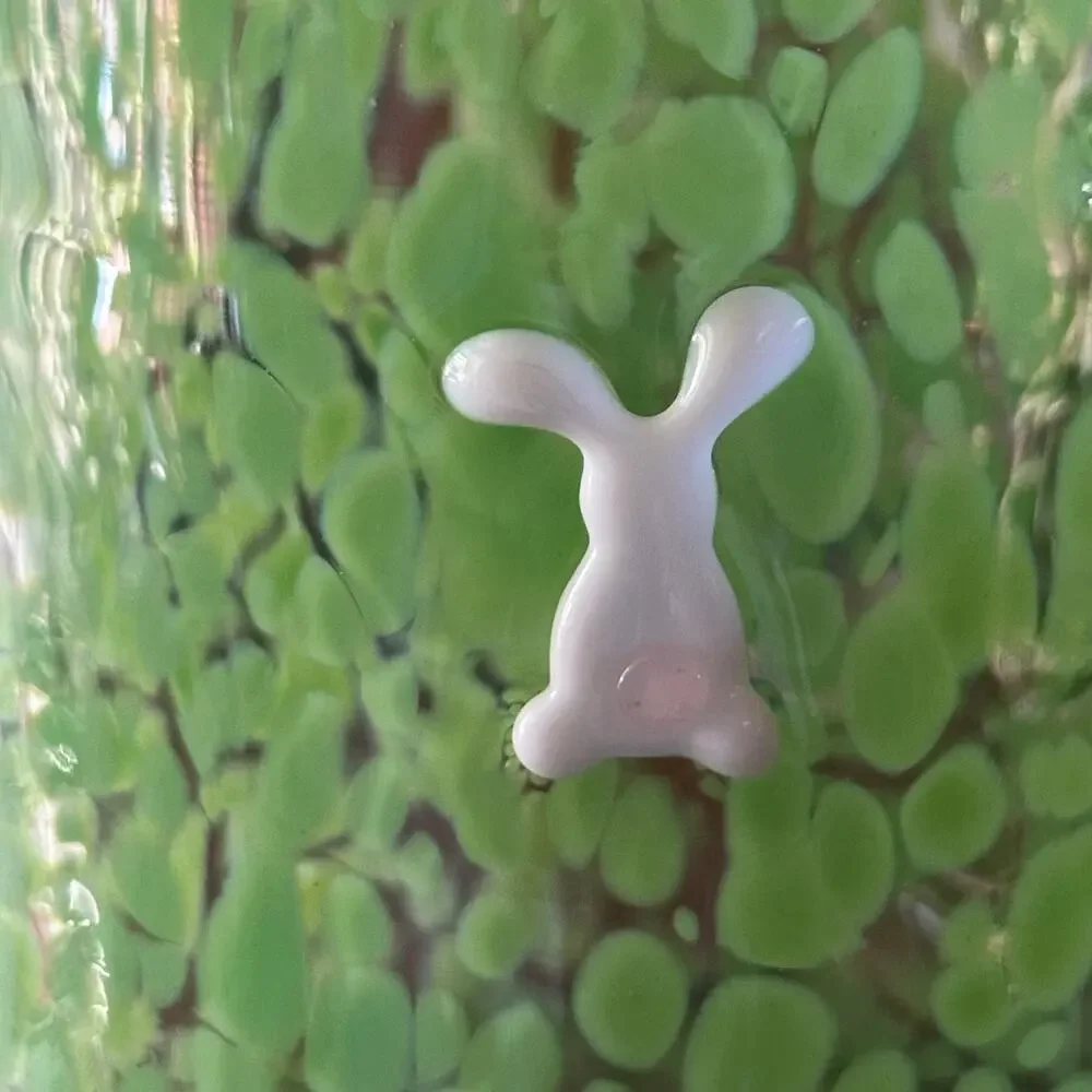 Anthropologie Bunny Icon Glass Cup Green confetti print
